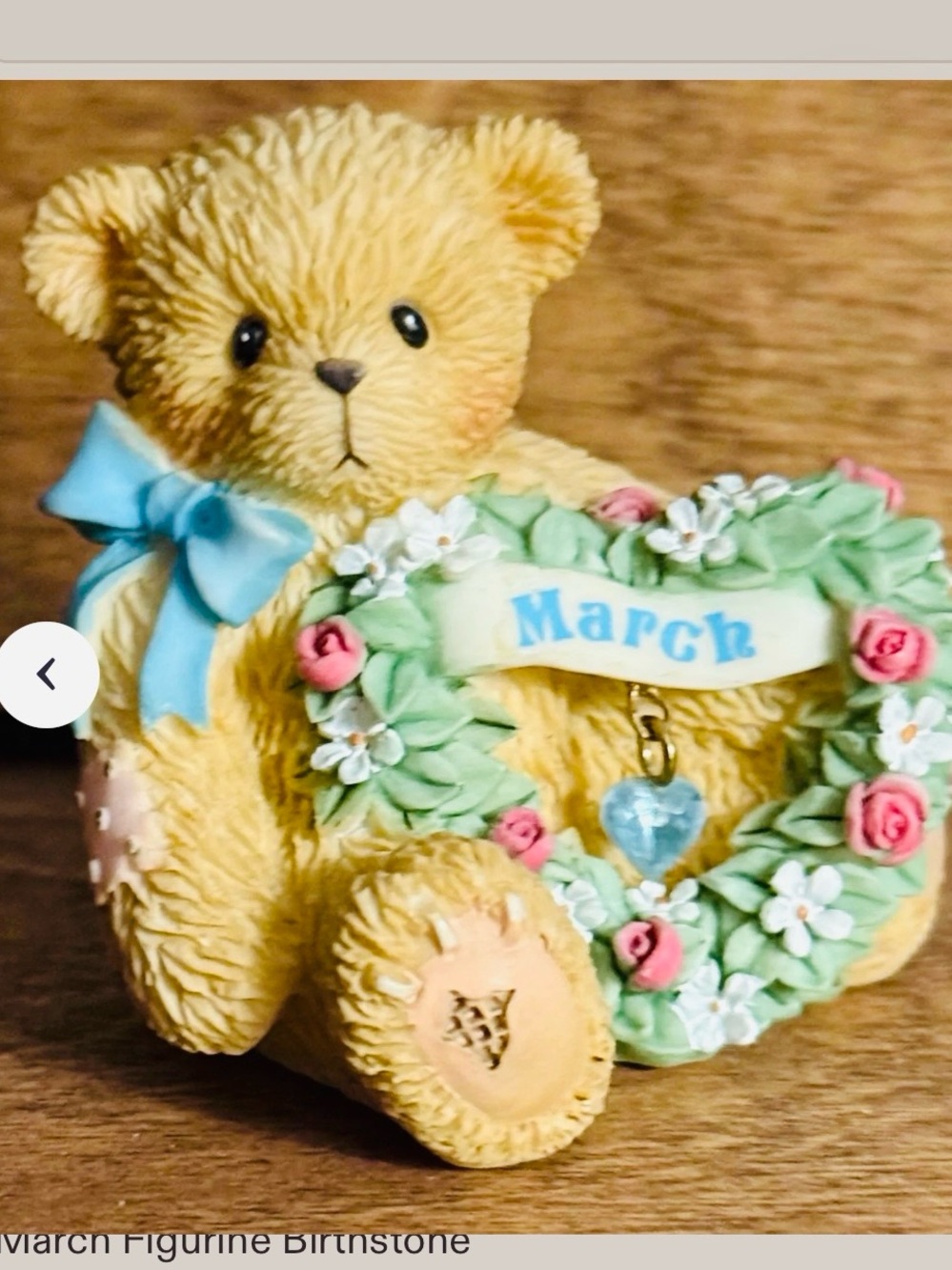 Vintage 2003 Cherished Teddies 111884 Sparkling Hearts March,Figurine Birthstone